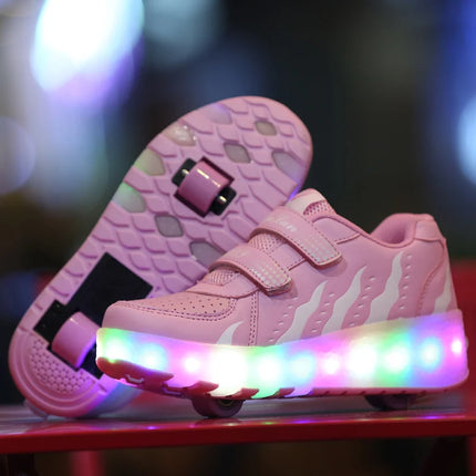 Girl Fashion Luminous LED Skate Sneakers