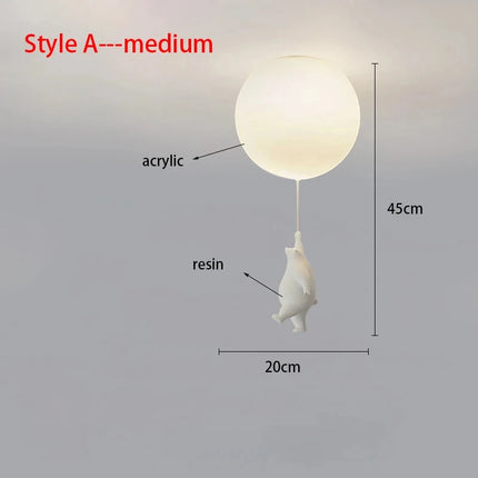 Nordic Cartoon Polar Bear LED Pendant Lamp