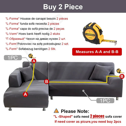 Elastic Armrest L-Shaped Sofa Sectional 1-4 Seat Slipcover