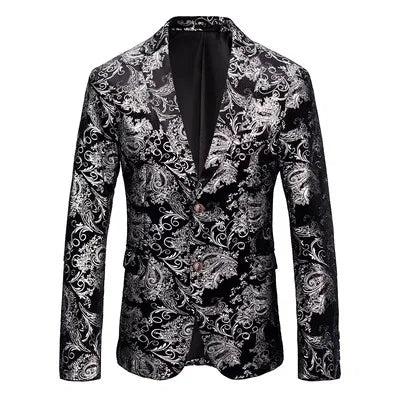 Men Business Casual Floral Party Blazer