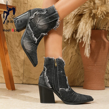 Women Retro Fashion Western Cowboy Boots