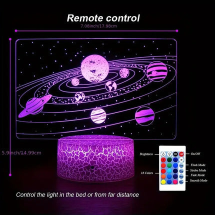 3D LED Optical Solar System Night Light