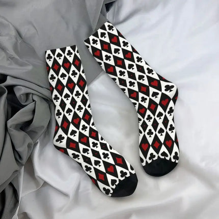 Men 3D Poker Party Crew Socks