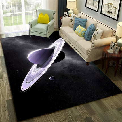 Kids Room 3D Universe Galaxy Living Area Rug.