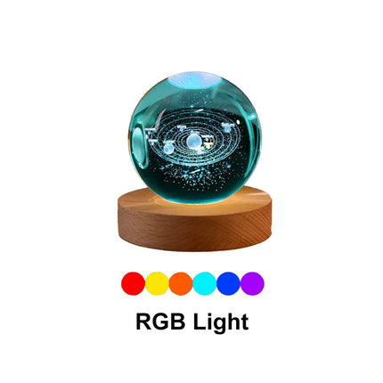 3D Crystal RGB Planetary Galaxy Night Light