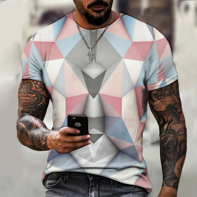 Men 3D Gradient Hip Hop Summer Shirts