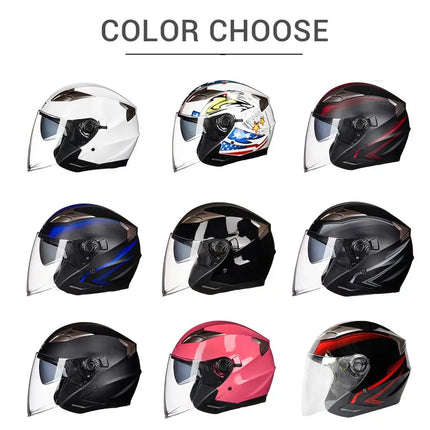 Motorcycle Half Face Double Lens Helmet