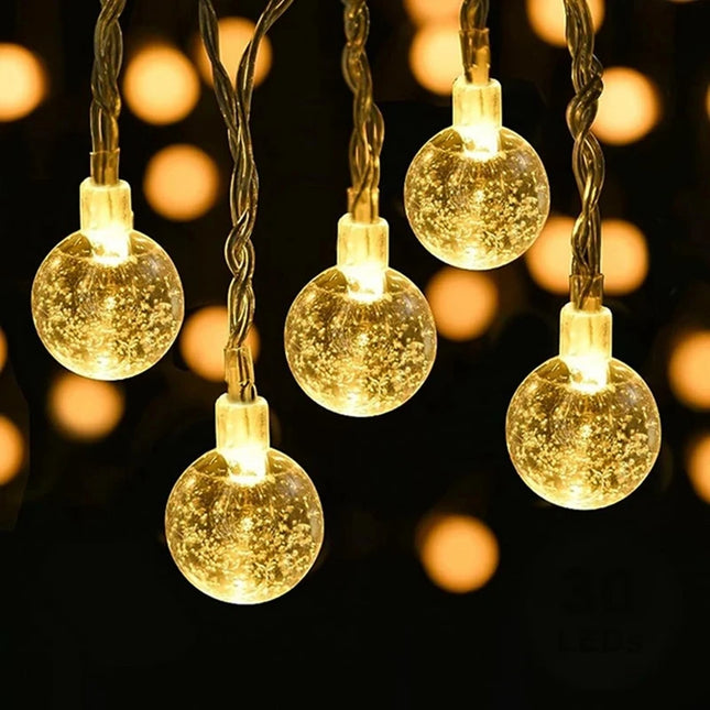 LED Crystal Ball Garland String Lights