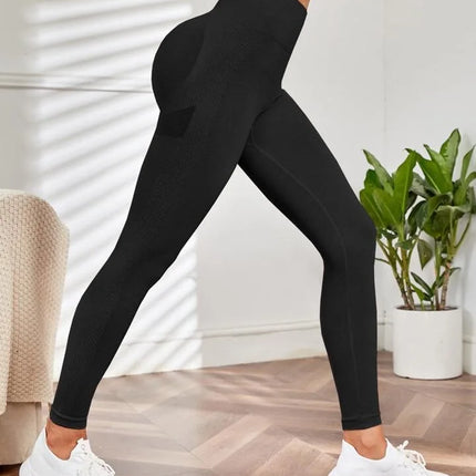 Women Blue Seamless Butt Lifting Fitness Leggings