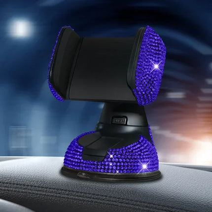 Multi Color Rhinestone Auto Interior Rotatable Phone Holder