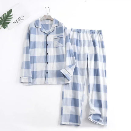 Men Home Suits Star Plaid Pajama Sets