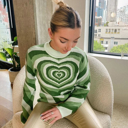 Women Knitted 90s Vintage Heart Sweaters