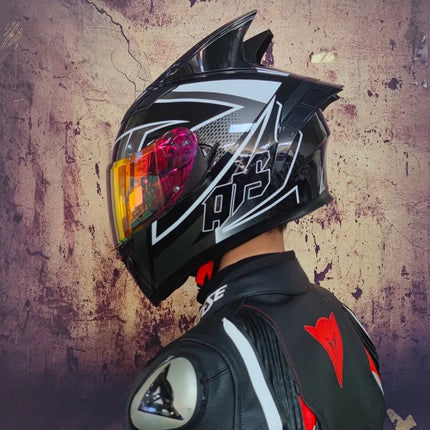 Motorcycle Full-Face Blue Black Capacete Helmet