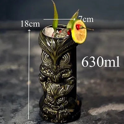 Ceramic 450mL Tiki Bar Beer Mug