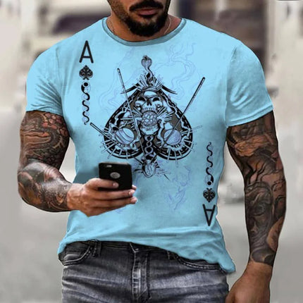 Men Retro Summer Casual Poker Shirts