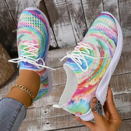 Women Rainbow 2024 Lightweight Knitted Sneakers