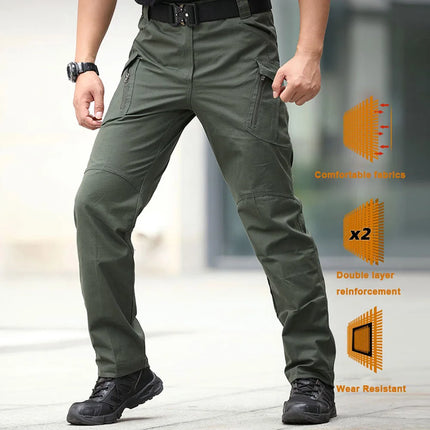 Men Tactical Slim Green Khaki Cargo Pants