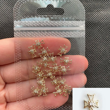 Glitter Cross 20pc Nail Art Rhinestone Decor