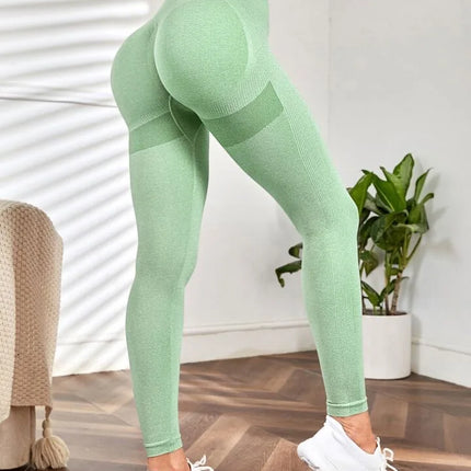 Women Blue Seamless Butt Lifting Fitness Leggings