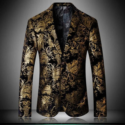 Men Business Casual Floral Party Blazer