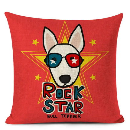 Bull Terrier 45x45cm Sofa Pillow Cover