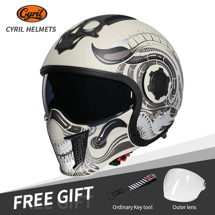 White Pink Combinable Open Face Motorcycle Helmet