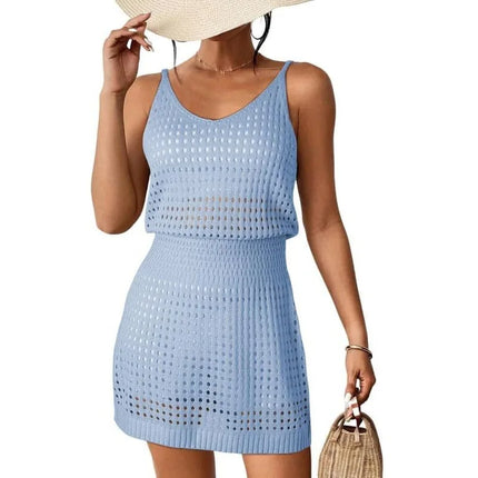 Women Summer Vintage Crochet Beach Dress