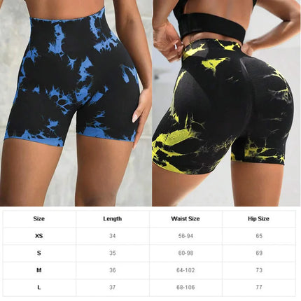 Women Seamless High Waist Blue Yoga Fitness Shorts