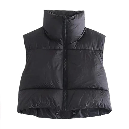 Women Spring Short Cropped Sleeveless Down Jacket