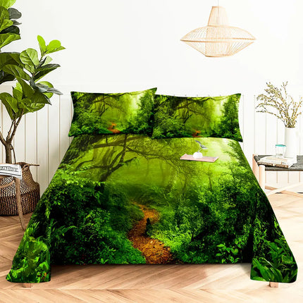 Home Scenic Forest 3D Microfiber Queen King Bedroom Set