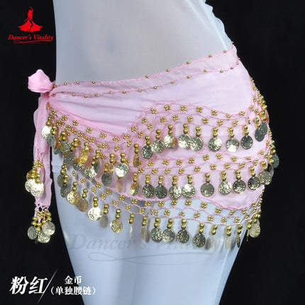 Women Chiffon Gold Belly Dance Costume Scarf