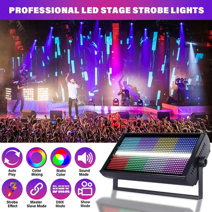 LED Stage Strobe W+RGB  DJ Disco Light