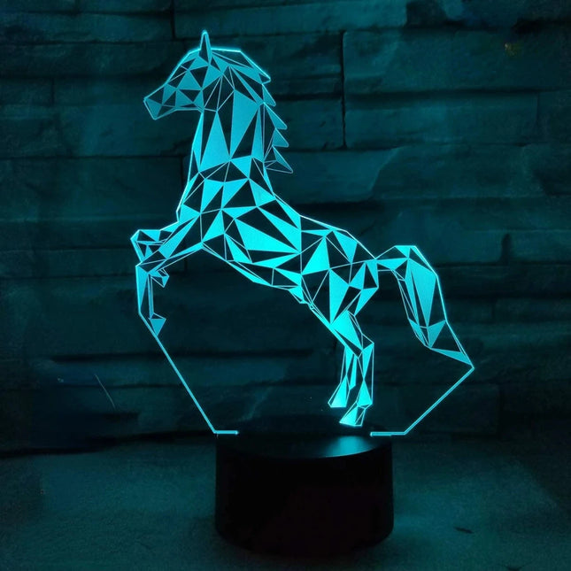 3D LED Horse Unicorn Animal USB Night Light