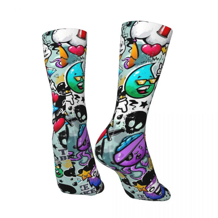 Men Compression Happy 3D Graffiti Socks