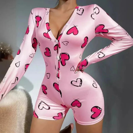 Women Sexy Summer Heart Short Rompers