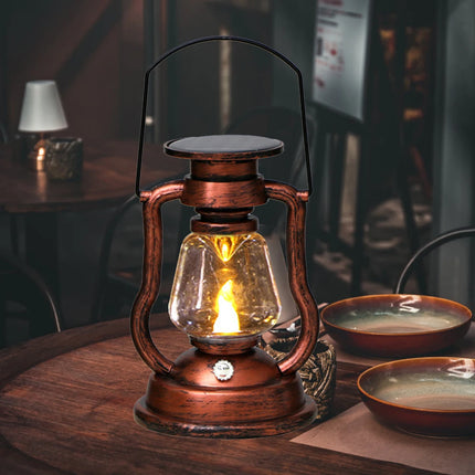 Solar LED 2-Retro Oil Lamp Style Lantern