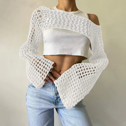 Women Vintage Summer Hollow Crop Top