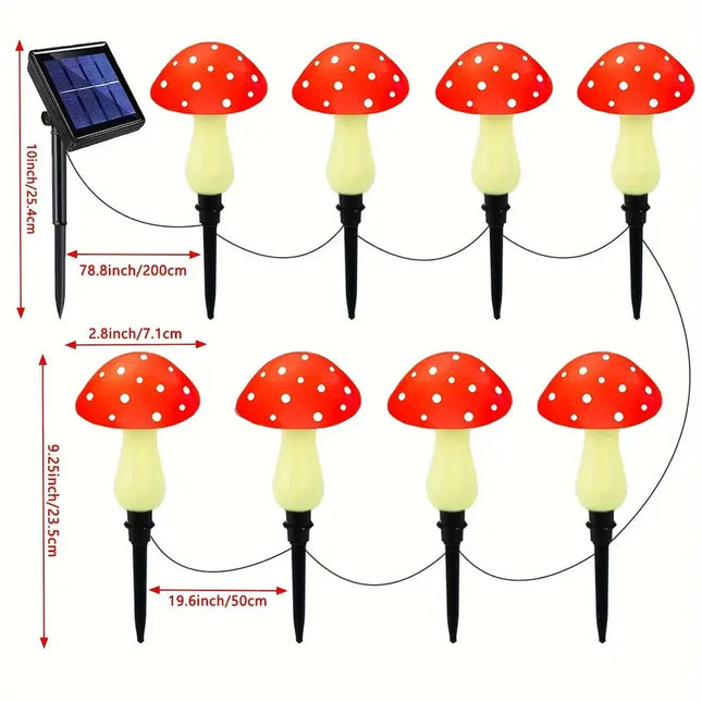 Solar 20LED Mushroom Outdoor Garden Fairy Lights