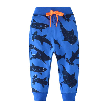Baby Boy Blue Shark Drawstring Sweatpants