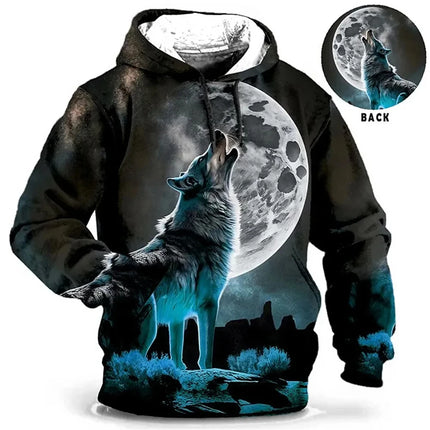 Men Vintage Tiger 3D Animal Hoodies