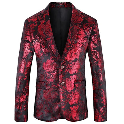 Men Business Casual Floral Party Blazer