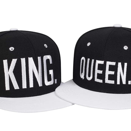 King Queen 2pc Embroidery Adjustable Baseball Hat
