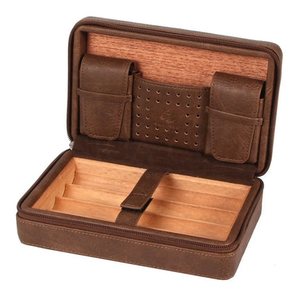 Portable Humidor Cigar Leather Travel Case