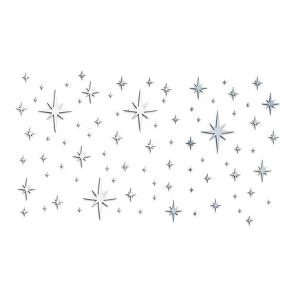 82PCS Star Mosaic Mirror Sticker Wall Decals Home Decor