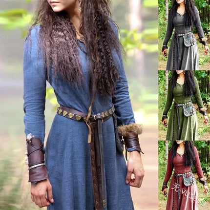 Women Medieval Long Fairy Viking Dress