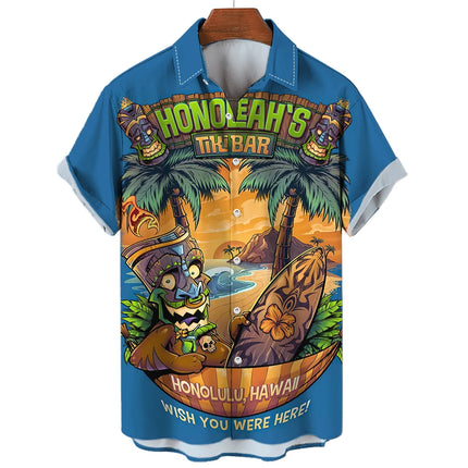 Men Ghost Retro 3D Hawaiian Shirts