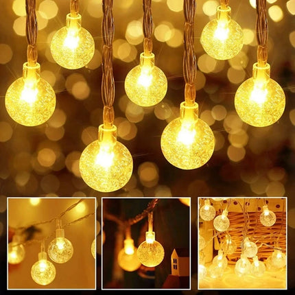 LED Crystal Ball Garland String Lights