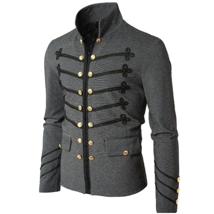 Men Gothic Steampunk Medieval Frock Jacket