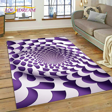 3D Vortex Visual Illusion Living Room Rug