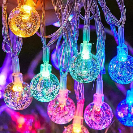 LED Crystal Ball Garland String Lights